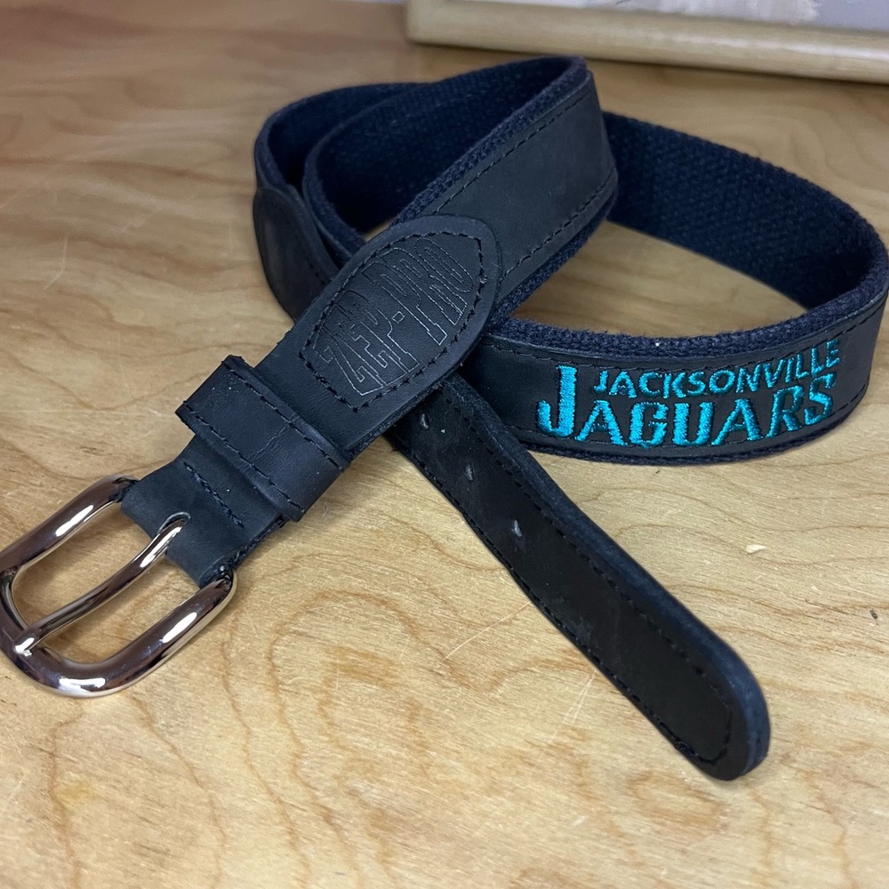 Vintage NFL ‘Jacksonville Jaguars’ Embroidered Teal on Black Belt
